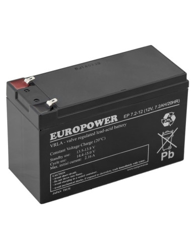 Akumulator Agm Europower | Ep 7.2-12 12V / 7.2Ah