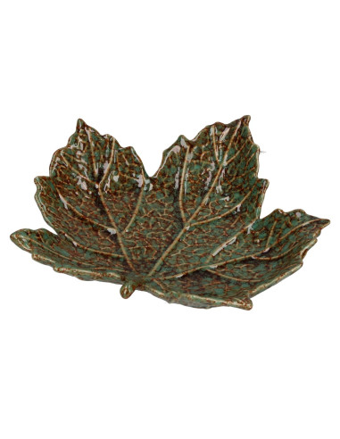 Zestaw 2 Pater W Kształcie Liścia Platana Sfogliami - Zielony, 19.5 Cm