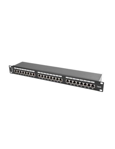 Patch Panel Lanberg Pps6-1024-B (1U  Kat. 6  24Xrj-45)