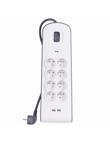 Listwa Zasilająca Belkin Power Surge 8-Port + 2Xusb-A 18W 900J 2M Grey/White