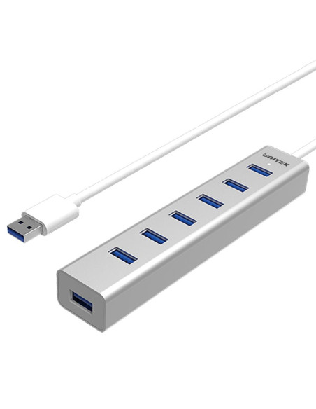 Unitek Y-3090 Huby I Koncentratory Usb 3.2 Gen 1 (3.1 Gen 1) Type-A 5000 Mbit/S Srebrny