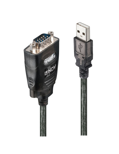 Lindy 42686 Kabel Równoległy Czarny 1,1 M Usb Typu-A Db-9