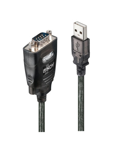 Lindy 42686 Kabel Równoległy Czarny 1,1 M Usb Typu-A Db-9