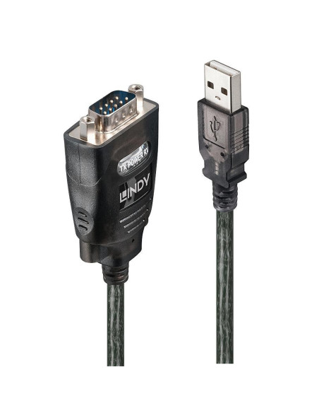 Lindy 42686 Kabel Równoległy Czarny 1,1 M Usb Typu-A Db-9