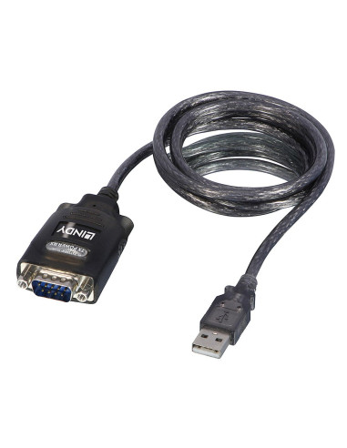 Lindy 42686 Kabel Równoległy Czarny 1,1 M Usb Typu-A Db-9