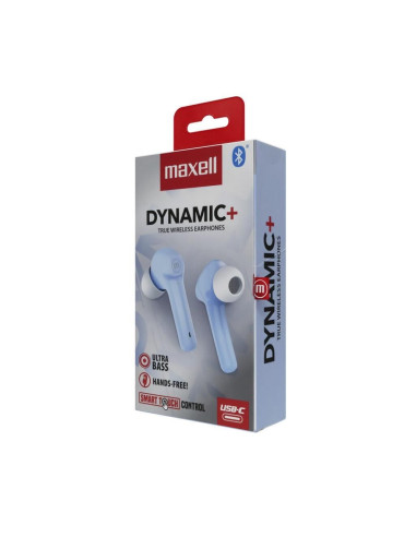 Maxell Dynamic+ Słuchawki Bezprzewodowe, Dotykowe, Usb Type C, Niebieskie