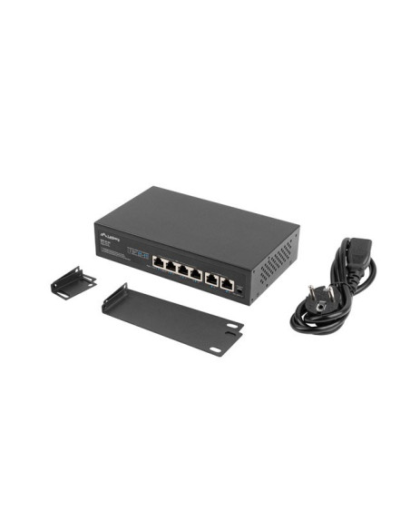 Lanberg Switch Poe+ Rack 10"/19" (4X 100Mb/S Poe+, 2X 100Mb/S) Rsfe-4P-2Fe-60