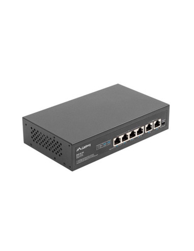 Lanberg Switch Poe+ Rack 10"/19" (4X 100Mb/S Poe+, 2X 100Mb/S) Rsfe-4P-2Fe-60