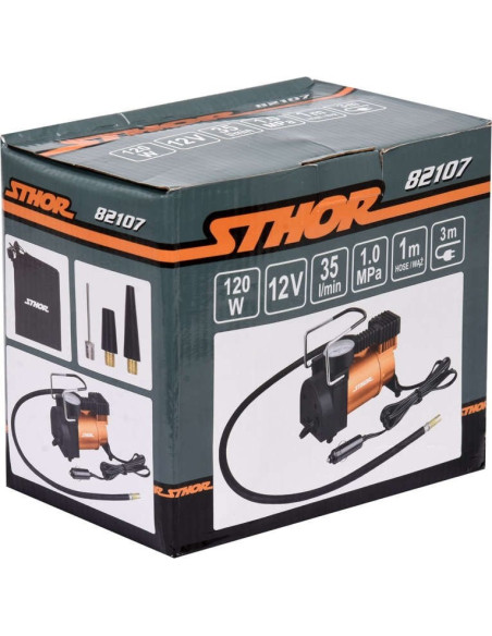 Kompresor Samochodowy, Sprężarka Mini 12V 120W Sthor 82107