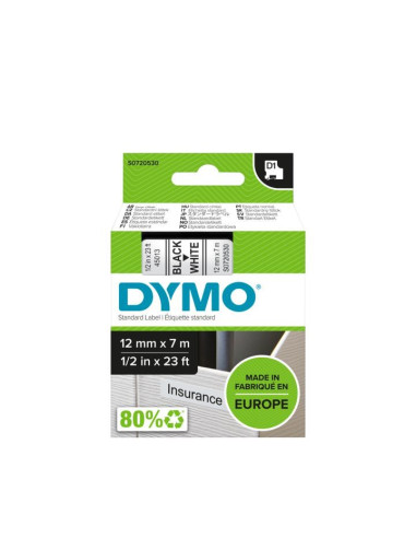 Taśma Dymo D1- 12Mm X 7M Czarny/Biały