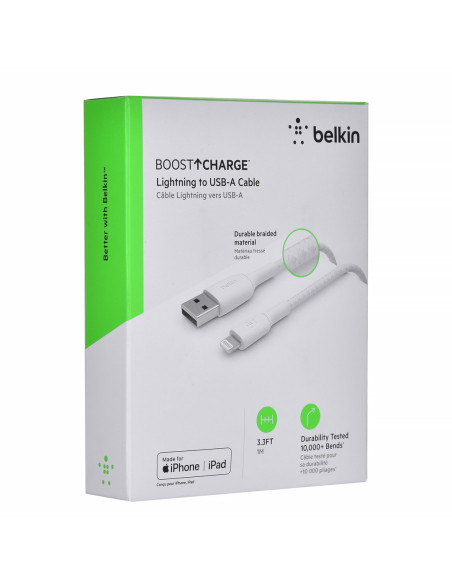 Kabel Belkin Boostcharge Braided Lightning To Usb-A Cable 1M Oplot White