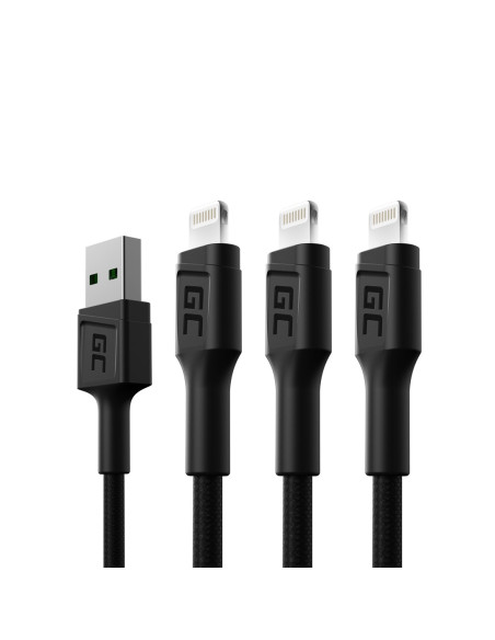 Green Cell Zestaw Kabli Kabgcset06 3X Kabel Gc Ray Usb - Lightning 200Cm, Biały Led