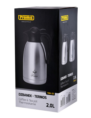 Promis Dzbanek Stalowy 2,0 L, Nadruk Kawa Tmh20K