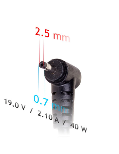 Zasilacz Sieciowy Akyga Ak-Nd-23 Do Notebooka Asus (19 V  2,1 A  40W  2.5 Mm X 0.7 Mm)