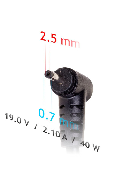 Zasilacz Sieciowy Akyga Ak-Nd-23 Do Notebooka Asus (19 V  2,1 A  40W  2.5 Mm X 0.7 Mm)