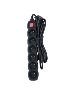 Esperanza Listwa Zasilająca 6 Gn. Wyłącznik 3M Czarna Elk218K