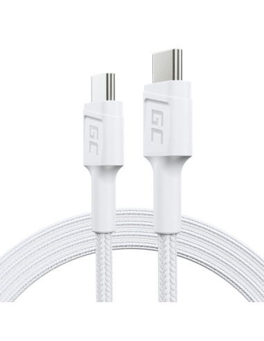 Green Cell Kabel Kabgc30W Gc Powerstream Usb-C - Usb-C 120Cm, Power Delivery 60W, Ultra Charge, Qc 3.0, Biały