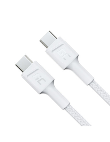 Green Cell Kabel Kabgc31W Gc Powerstream Usb-C - Usb-C 30Cm, Power Delivery 60W, Ultra Charge, Qc 3.0, Biały