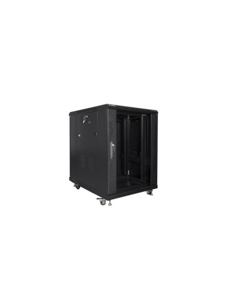 Szafa Rack Lanberg Ff01-6815-12B (15U  19''  848Mm / 600Mm / 800 Mm  Stojąca  Szklane  800 Kg  Kolor Czarny)