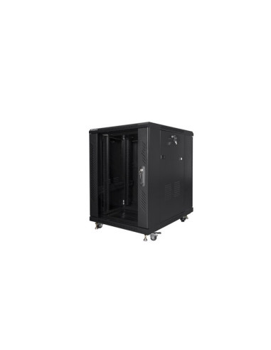 Szafa Rack Lanberg Ff01-6815-12B (15U  19''  848Mm / 600Mm / 800 Mm  Stojąca  Szklane  800 Kg  Kolor Czarny)