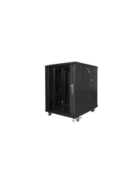 Szafa Rack Lanberg Ff01-6815-12B (15U  19''  848Mm / 600Mm / 800 Mm  Stojąca  Szklane  800 Kg  Kolor Czarny)