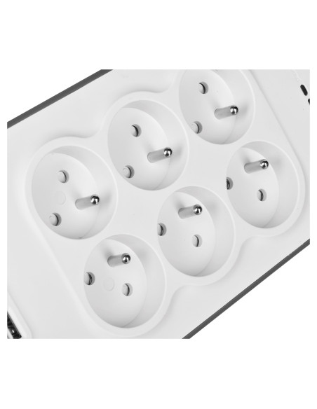 Listwa Zasilająca Belkin Power Surge 6-Port + 2Xusb-A 2.4A 650J 2M Grey/White