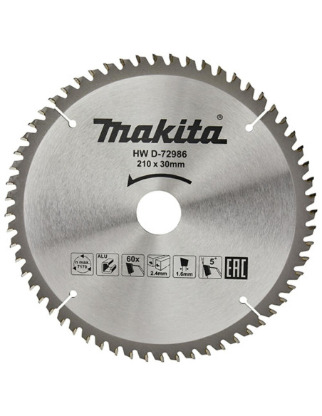Makita Piła Tarczowa Do Aluminium 210X30X60Z Economy