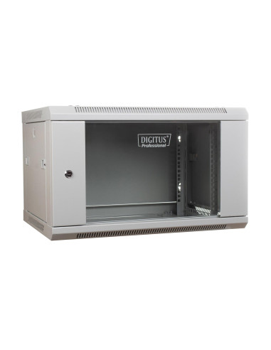 Szafa Sieciowa Wisząca 19" 6U Rack 600X450, Drzwi Szyba, Szary, Niedzielona, Niezłożona, 60Kg