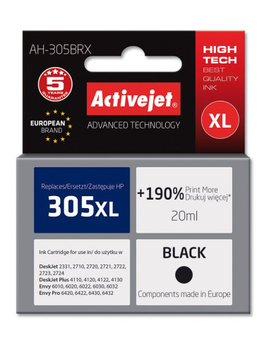 Activejet Ah-305Brx Tusz (Zamiennik Hp 305 Xl 3Ym62Ae  Premium  20 Ml  Czarny)