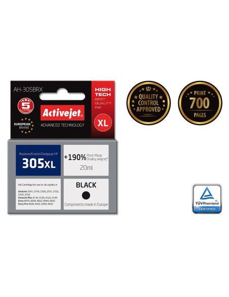 Activejet Ah-305Brx Tusz (Zamiennik Hp 305 Xl 3Ym62Ae  Premium  20 Ml  Czarny)