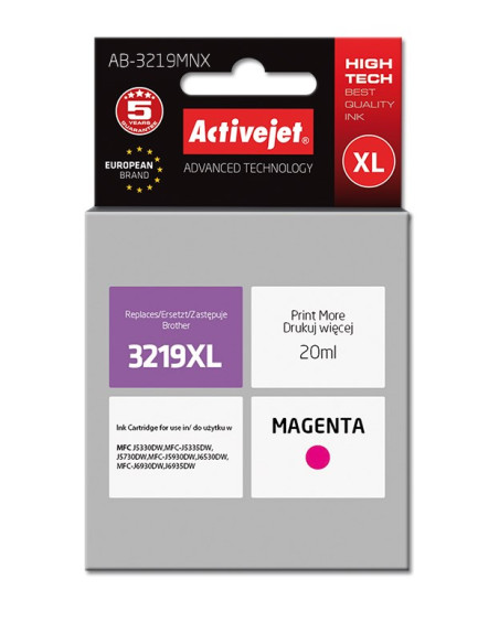 Activejet Ab-3219Mnx Tusz (Zamiennik Brother Lc3219M Xl  Supreme  20 Ml  Magenta)