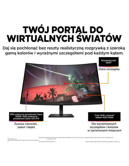 Monitor Hp Led, Qhd 32" Omen 32C (780K6E9) 165Hz