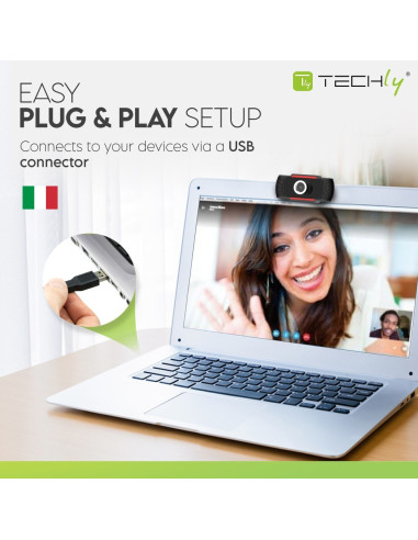 Techly Kamera Usb Internetowa Fullhd 1080P Z Mikro