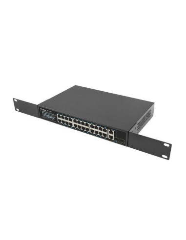 Lanberg Switch Rack 19" Rsfe-24P-2C-360 24X 100Mb Poe+/2X Combo Gigabit 360W