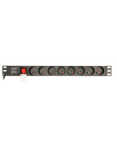 Gembird Listwa Zasilająca Rack 19" Pdu Eg-Pdu-014-F 1U, 16A, 8X Francuskie Gniazdo, Wtyk Schuko, Kabel 3M