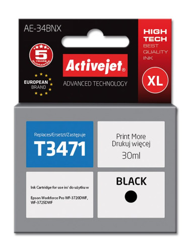 Activejet Ae-34Bnx Tusz (Zamiennik Epson 34Xl T3471  Supreme  30 Ml  Czarny)