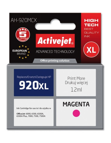 Activejet Ah-920Mcx Tusz (Zamiennik Hp 920Xl Cd973Ae  Premium  12 Ml  Czerwony)