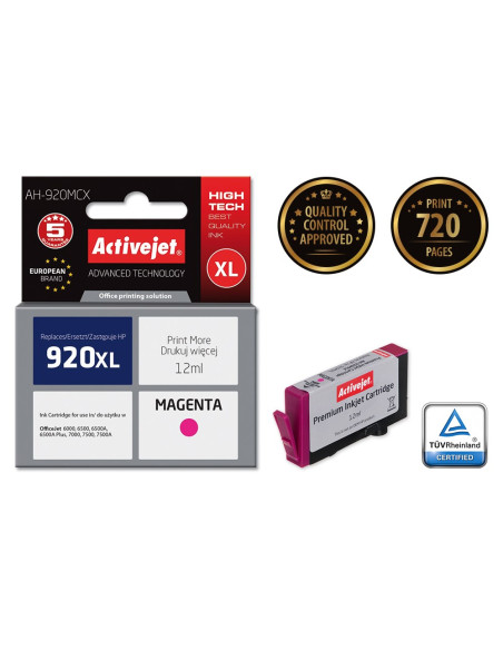 Activejet Ah-920Mcx Tusz (Zamiennik Hp 920Xl Cd973Ae  Premium  12 Ml  Czerwony)