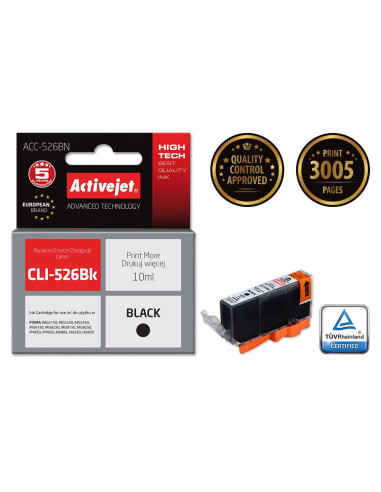 Activejet Acc-526Bn Tusz (Zamiennik Canon Cli-526Bk  Supreme  10 Ml  Czarny)