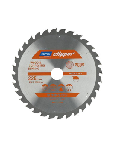 Norton Piła Tarczowa 225Mm X 30Mm X 32Z Drewno I Kompozyty Atb (2,6 / 1,6)