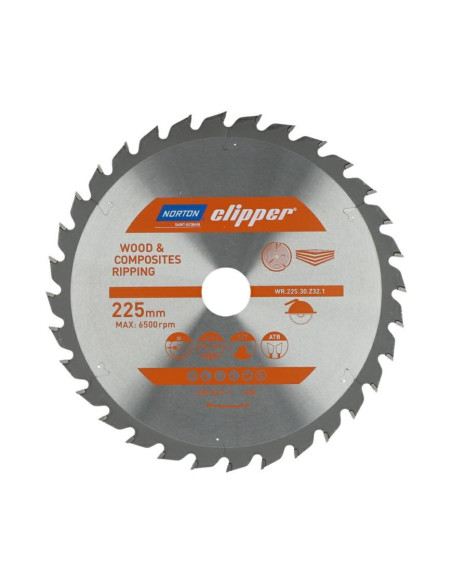 Norton Piła Tarczowa 225Mm X 30Mm X 32Z Drewno I Kompozyty Atb (2,6 / 1,6)