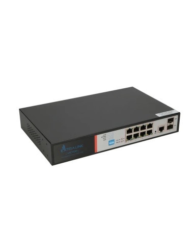 Extralink Victor | Switch Poe | 8X Gigabit Poe/Poe+, 2X Sfp, 1X Port Konsolowy, 150W, Zarządzalny