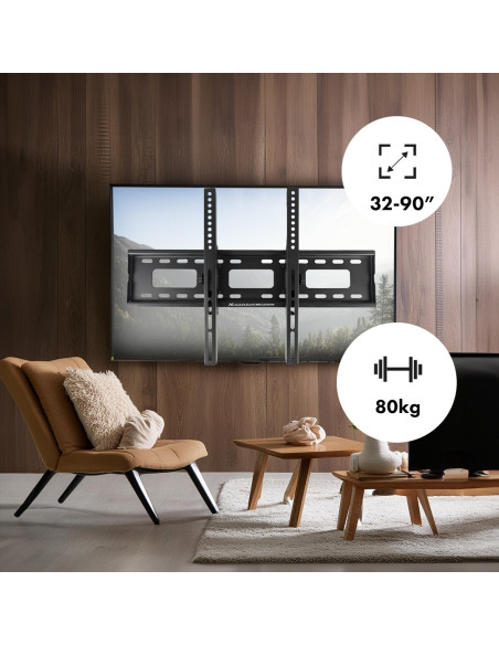 Maclean Uchwyt Do Tv Max Vesa 600X400, 32-90", 80Kg, Reg. Odchylenia +15°~-15° Mc-421