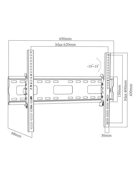 Maclean Uchwyt Do Tv Max Vesa 600X400, 32-90", 80Kg, Reg. Odchylenia +15°~-15° Mc-421