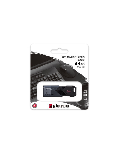 Kingston Flash 64Gb Usb3.2 Datatraveler Exodia Onyx