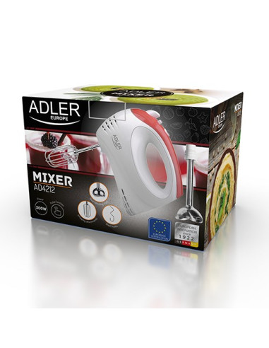 Mikser Ręczny Adler Ad 4212 (300W  Kolor Biały)