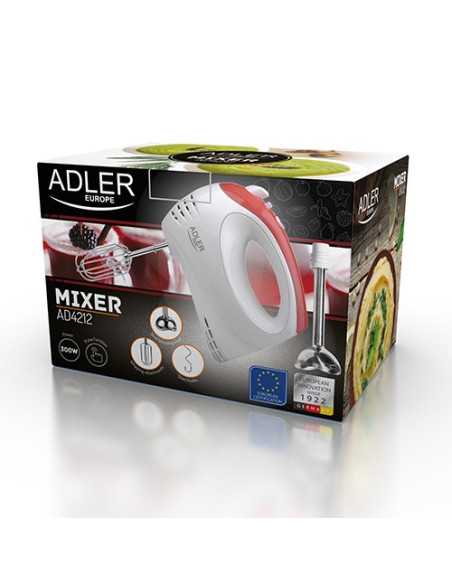 Mikser Ręczny Adler Ad 4212 (300W  Kolor Biały)