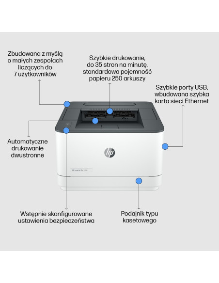 Hp Drukarka Laserjet Pro 3002Dw, Czerń I Biel, Drukarka Do Małe I Średnie Firmy, Drukowanie, Drukowanie Dwustronne