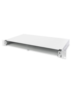 Panel Krosowy Fo Bez Płyty Czołowej 19'' 1U, Wysuwany, Dławnica Pg13.5 I Pg16, Opaski/Uchwyty, Szary