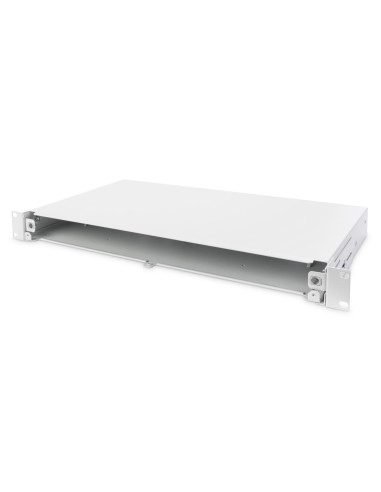 Panel Krosowy Fo Bez Płyty Czołowej 19'' 1U, Wysuwany, Dławnica Pg13.5 I Pg16, Opaski/Uchwyty, Szary
